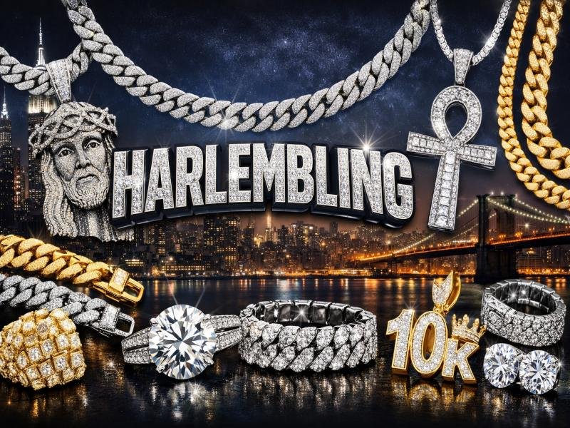 Harlem Bling Jewelry Hip Hop Chains Moissanite Rings 925 Silver Jewelry Affordable Iced Out Accessories